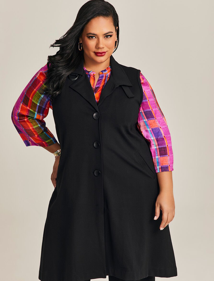 Ponte Harper Button Vest