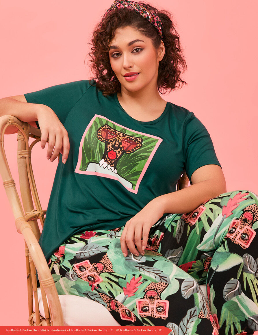 Bouffants Fashion Cheetah PJ Top