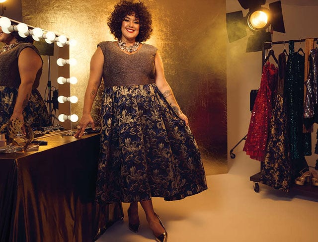 Carol Floral Jacquard Gown