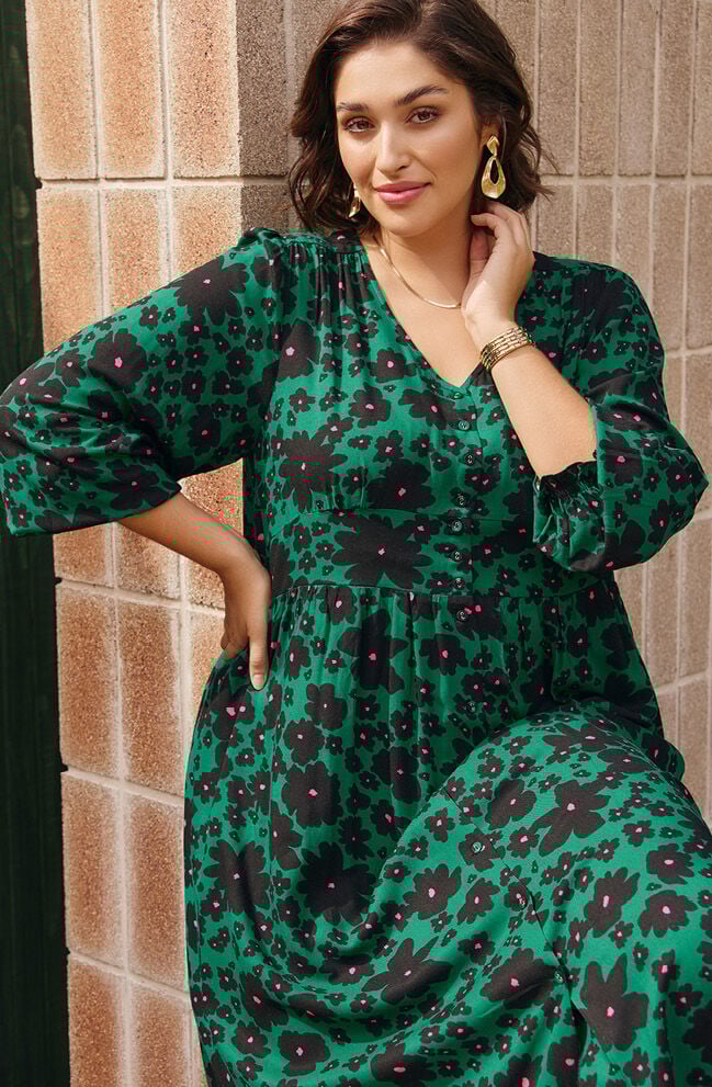Natural Button Through Dress