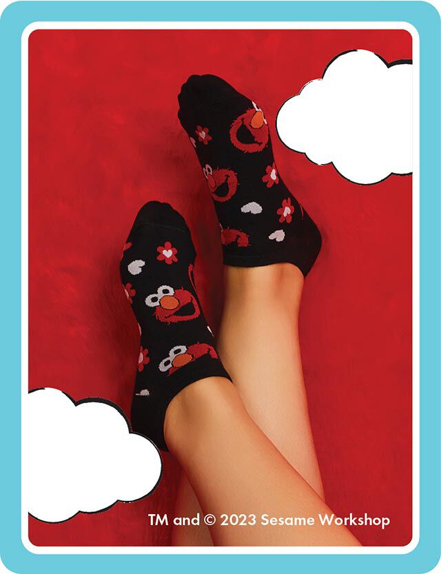 Set of 3 Cotton Elmo Socks