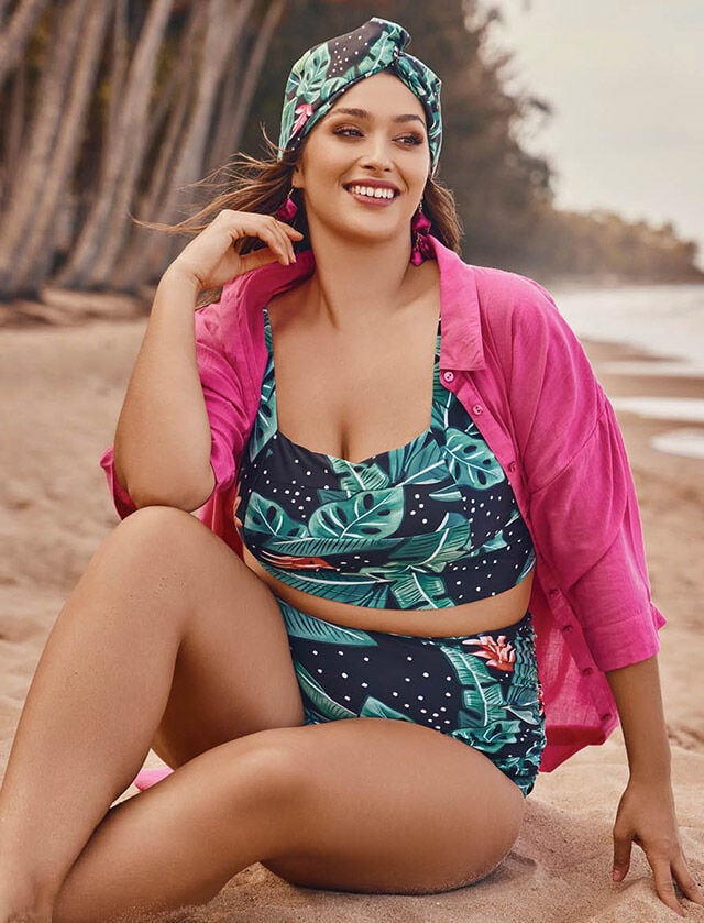 Sundown Crop Swim Top & High Waist Swim Briefs