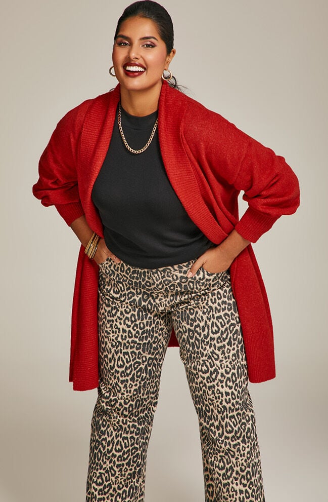 Cotton Animal Wide Leg Jean