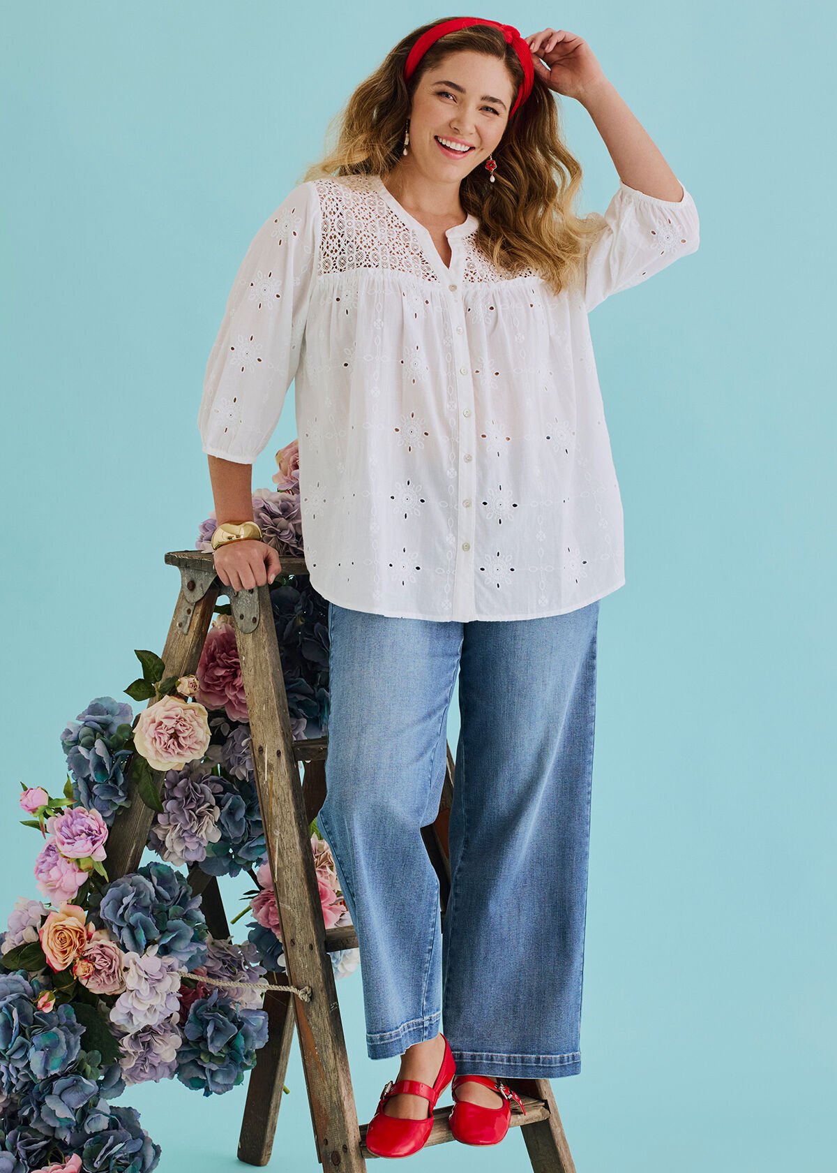 Denim Broderie Outfit