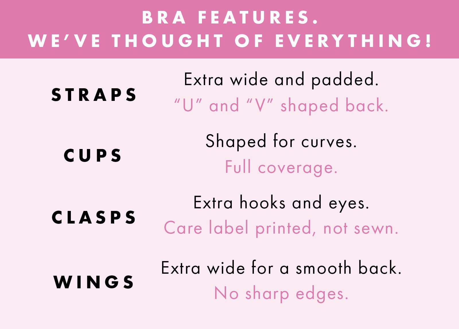 Bra Features