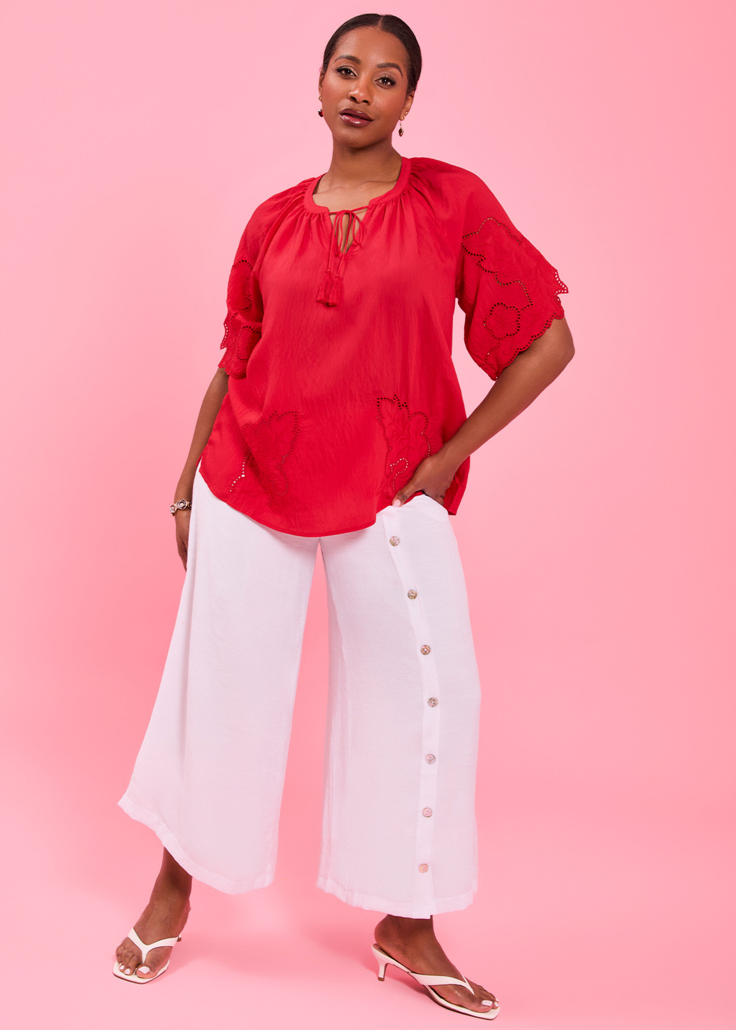 Cutout Embroidery Outfit