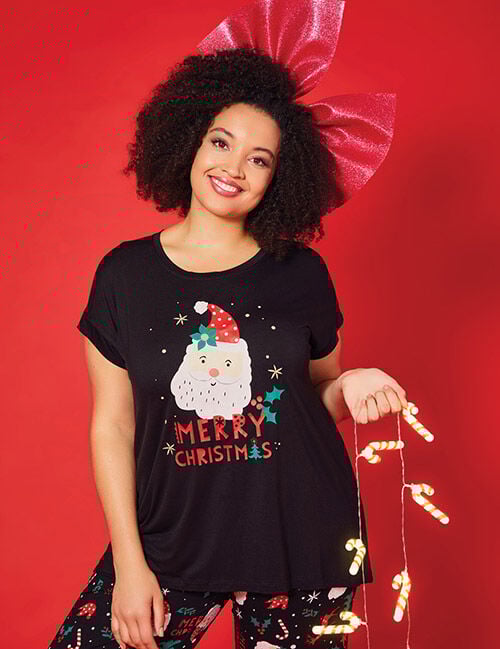 Bamboo Santa Pyjama Top