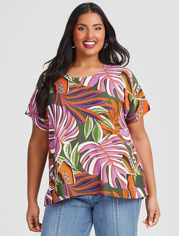 Natural Palm Print Top