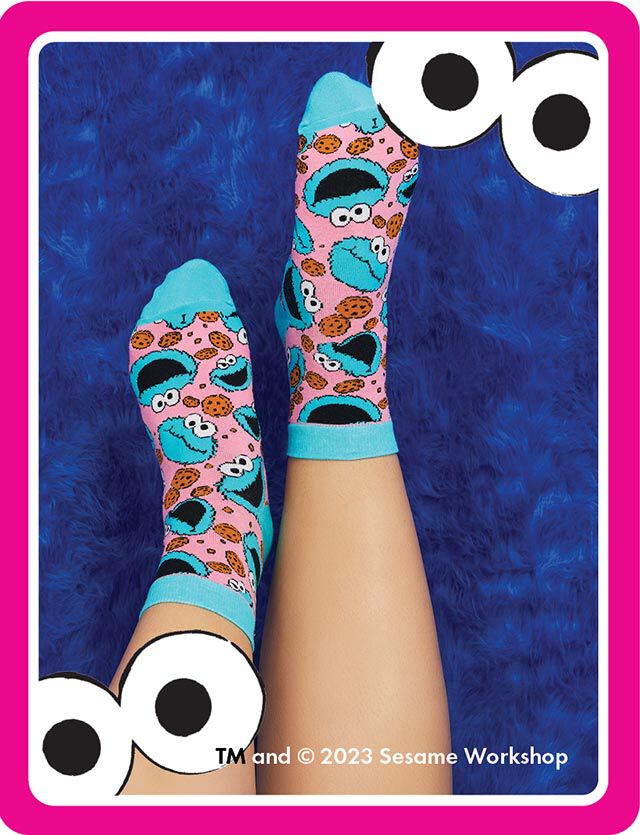 Set of 3 Cotton Cookie Monster Socks