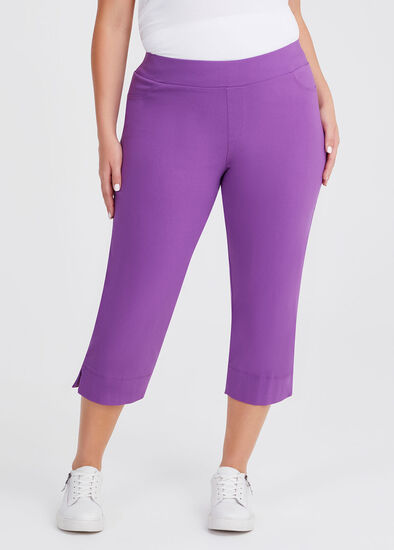 Plus Size Expose Split Hem Crop Pant