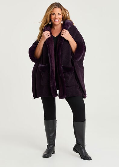 Hooded Fur Luxurious Cape