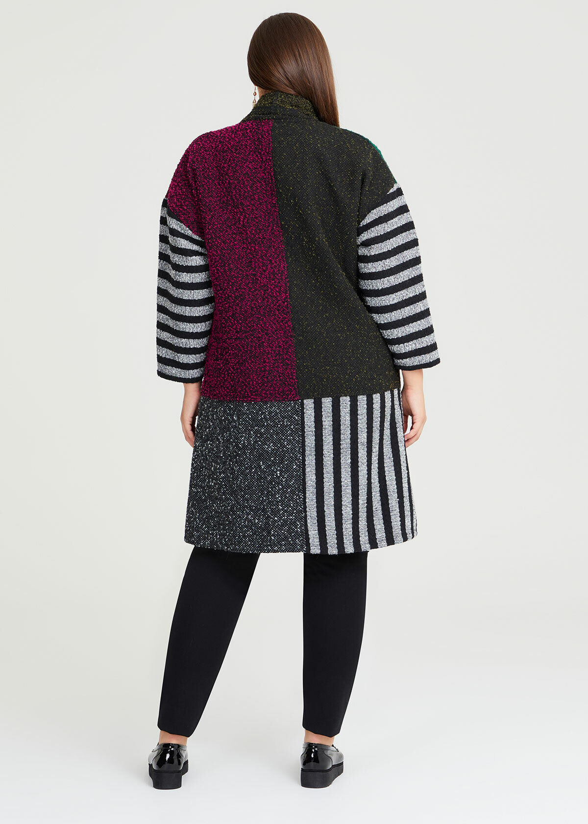 Grey online boucle coatigan
