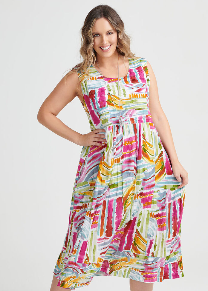 Shop Plus Size Cotton Painterly Dress in Print | Taking Shape AU