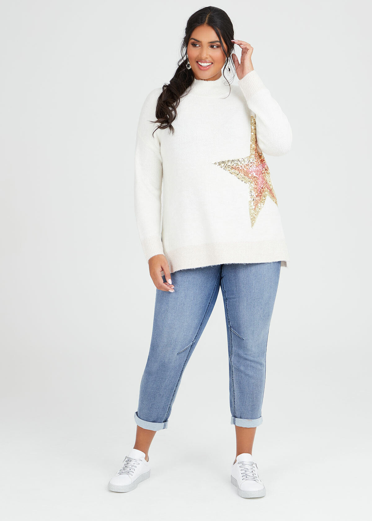 All white shop jumper plus size