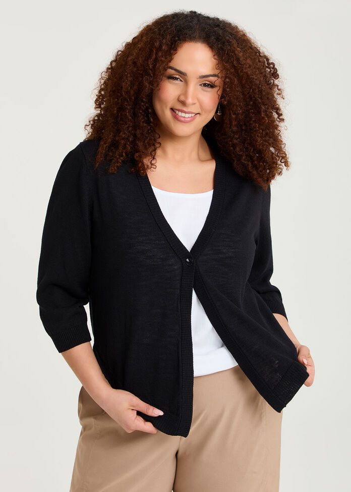 Tori Slub Knit Crop Cardigan, , hi-res