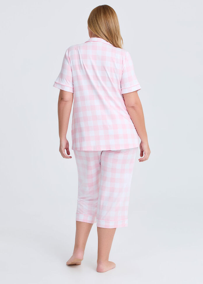 Shop Plus Size Modal Gingham Button Pyjama Top, Red | Taking Shape AU