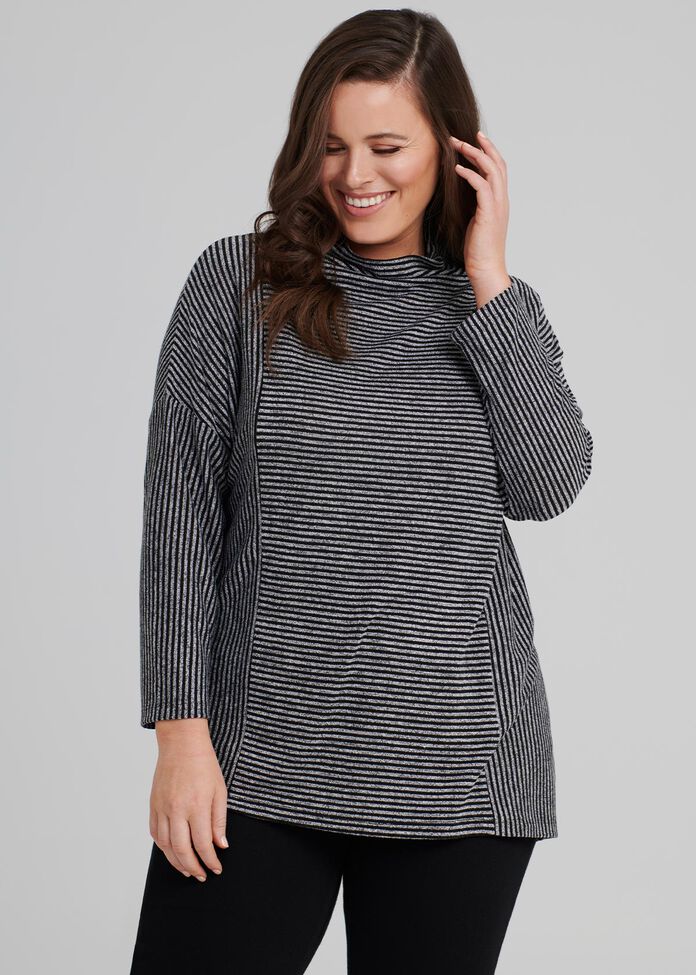 Textured Stripe Top, , hi-res