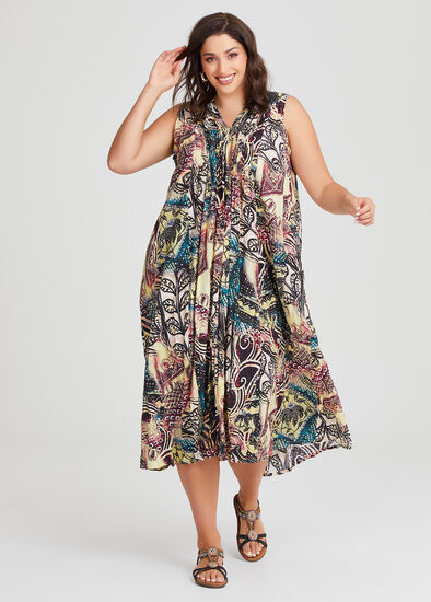 Plus Size Fiesta Sleeveless Maxi Dress