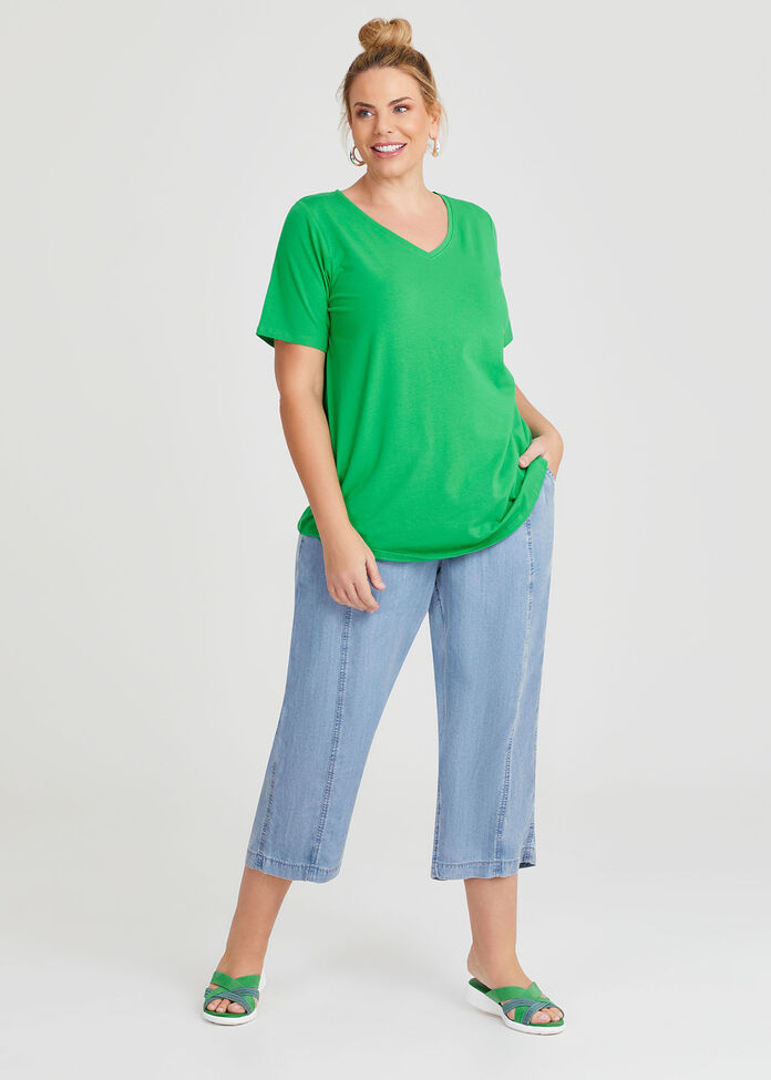 Australian Cotton V-neck T-shirt, , hi-res