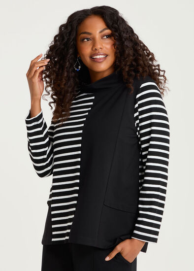 Plus Size Natural Cala Stripe Splice Top