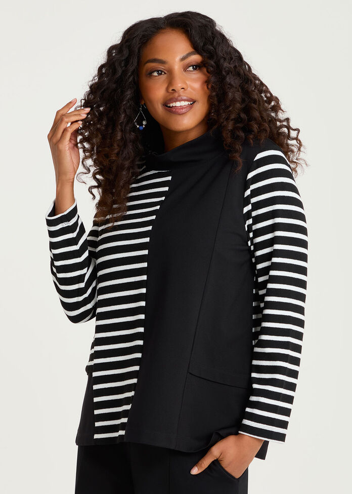 Natural Cala Stripe Splice Top, , hi-res
