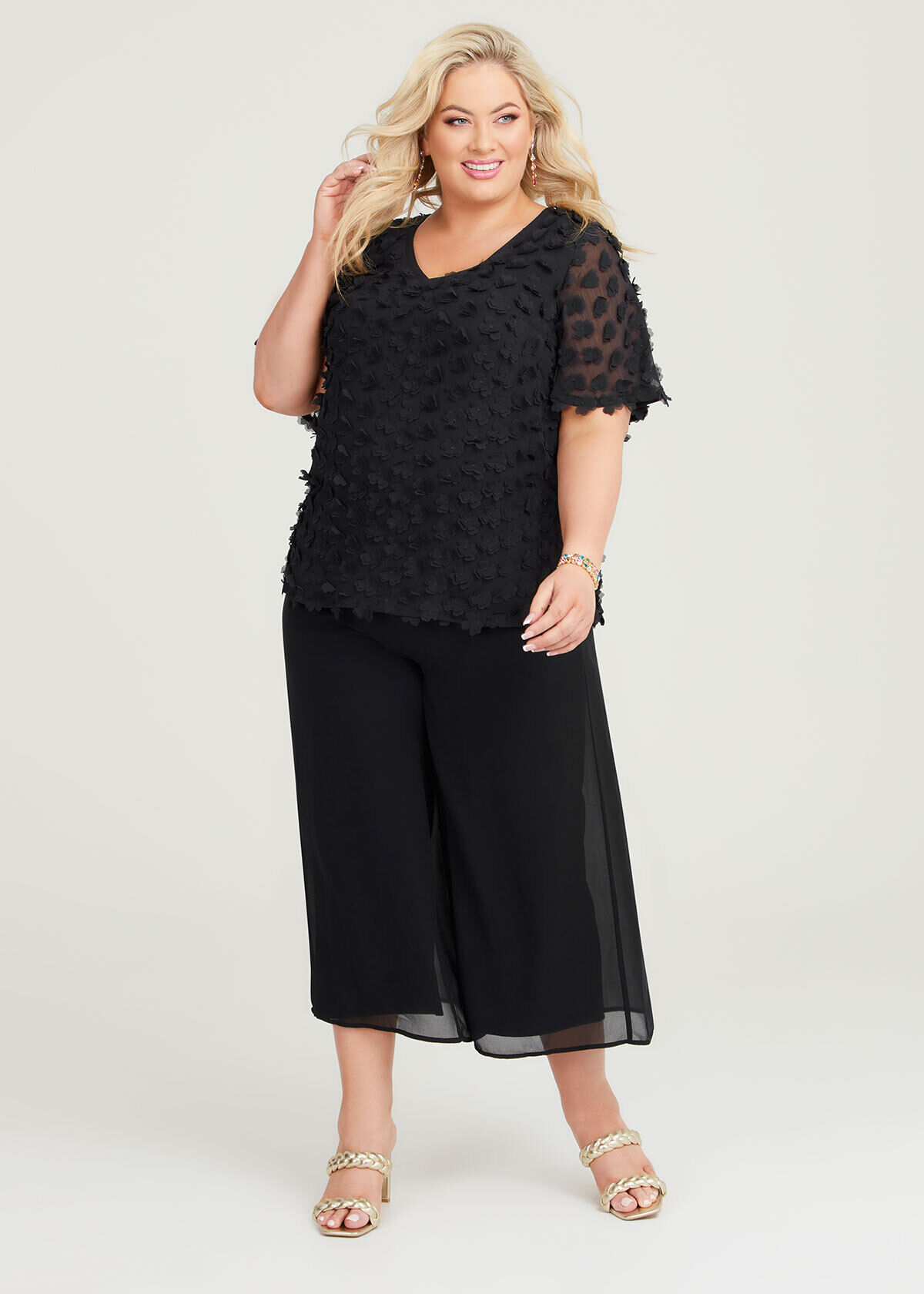 Chiffon palazzo pants plus size sale