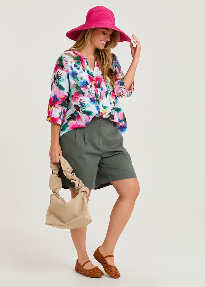 Cotton Bloomfield Pintuck Top, , hi-res