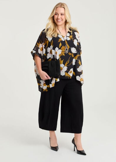 Plus Size Petite Drape Lantern Natural Pant