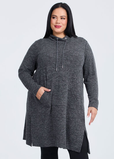 Plus Size Cowl Pocket Dress