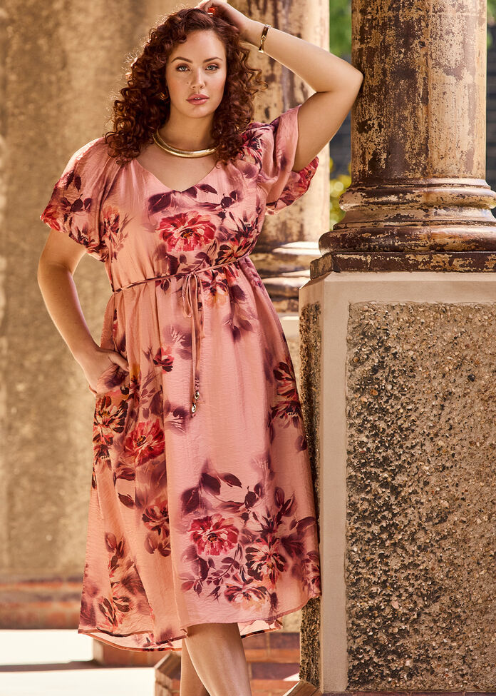 Camille Tencel Midi Dress, , hi-res