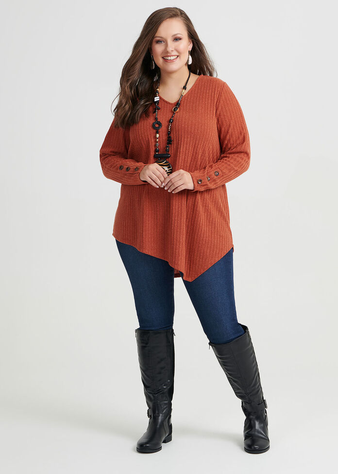 Twilight Button Sleeve Top, , hi-res