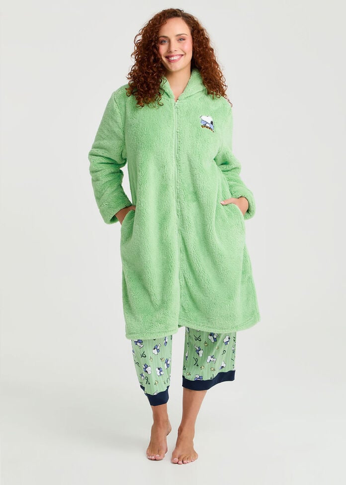 Shop Plus Size Peanuts Plush Dressing Gown, Green | Taking Shape AU
