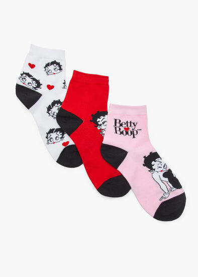 3Pk Betty Boop Cotton Socks