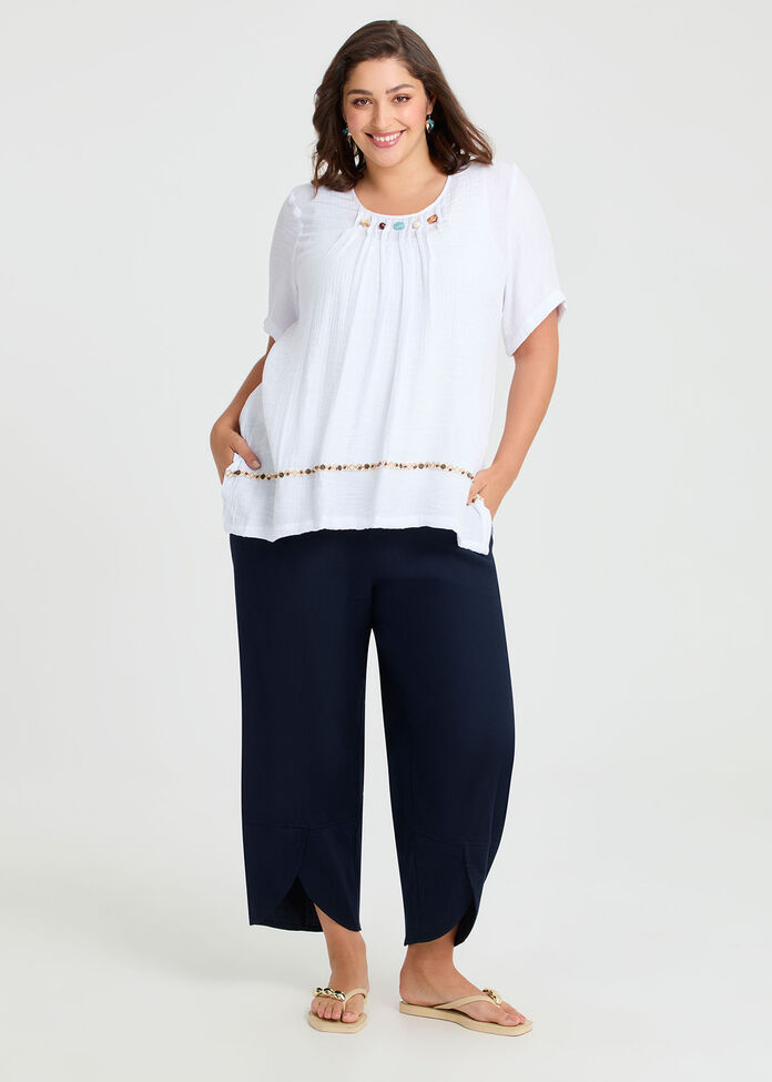 Trim Detail Natural Swing Top, , hi-res