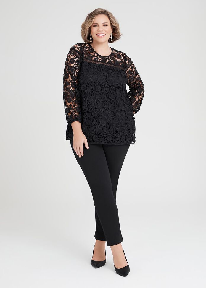 Shop Plus Size Lily Lace Blouse in Black | Taking Shape AU