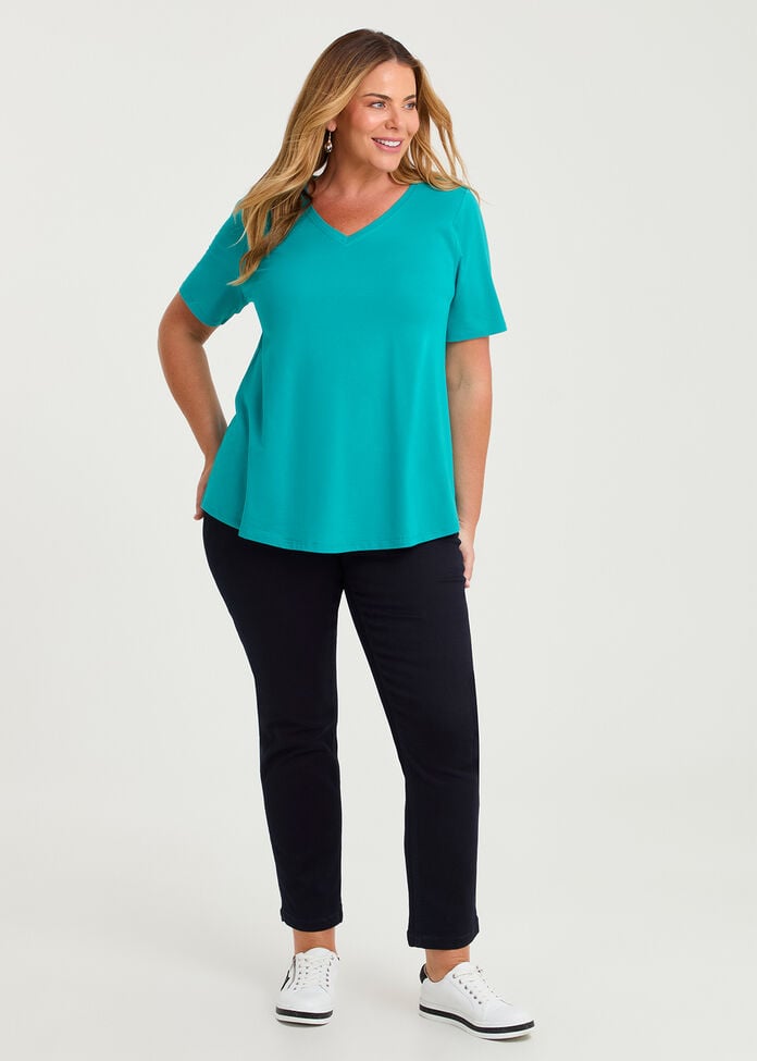 Organic Cotton V-neck T-shirt, , hi-res