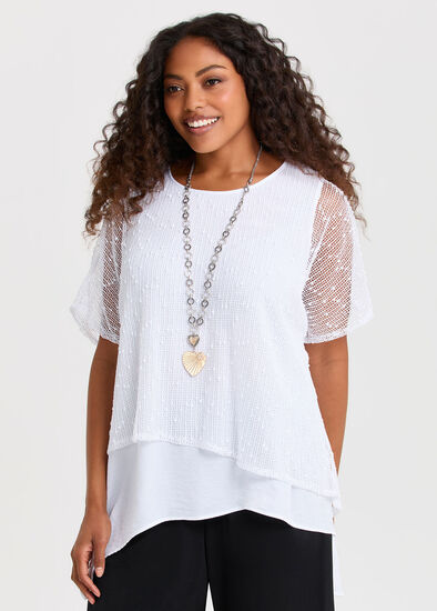 Plus Size Viva Luxe Weave Layered Top