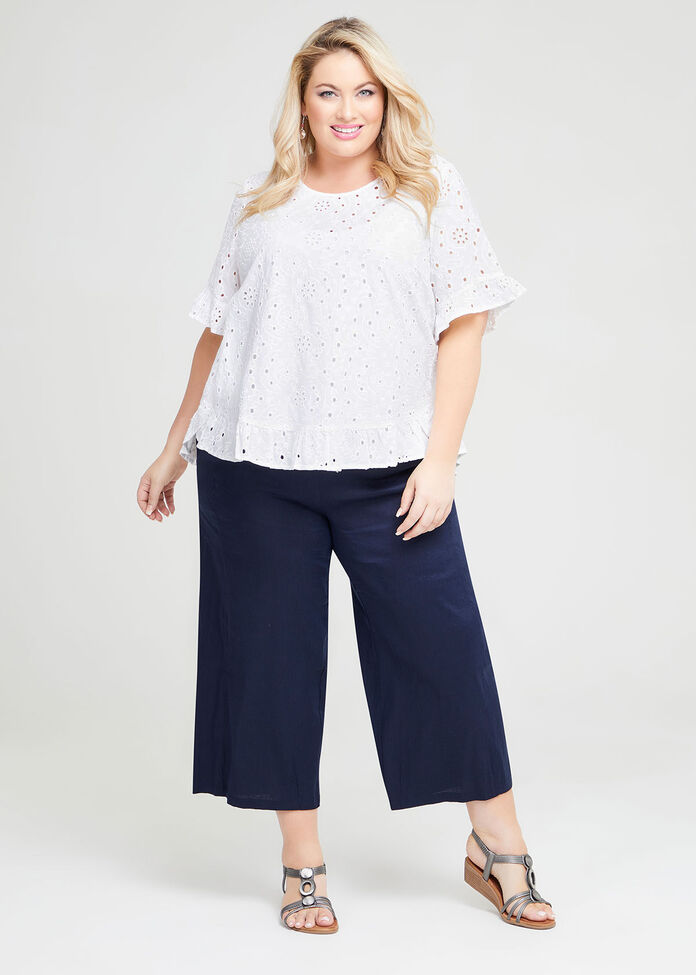 Shop Plus Size Broderie Anglaise Ruffle Top in White | Taking Shape AU