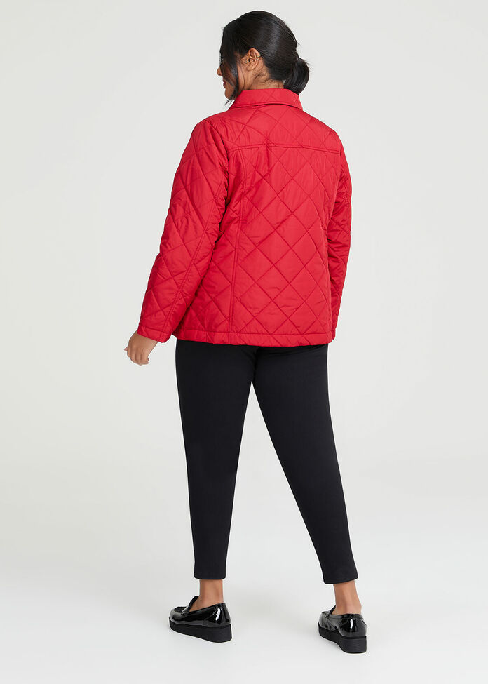 Shop Plus Size Short Quilt Puffer Jacket in Black Taking Shape AU