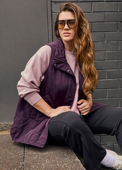 Plus Size Relaxed Puffer Quilted Vest