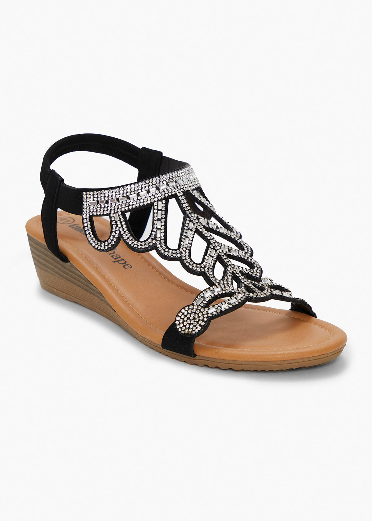 Women's black bling sandals sale