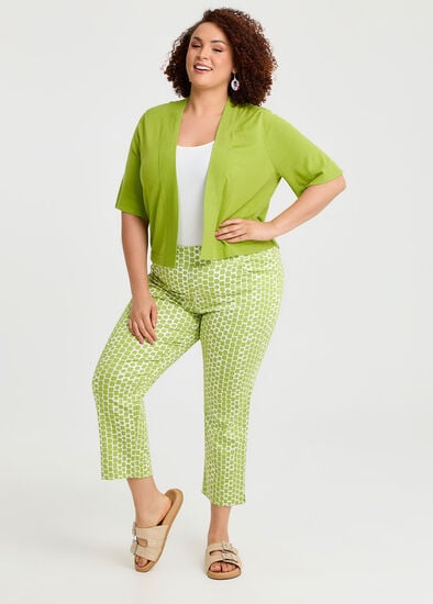 Plus Size Natural Abstract Squares Pant