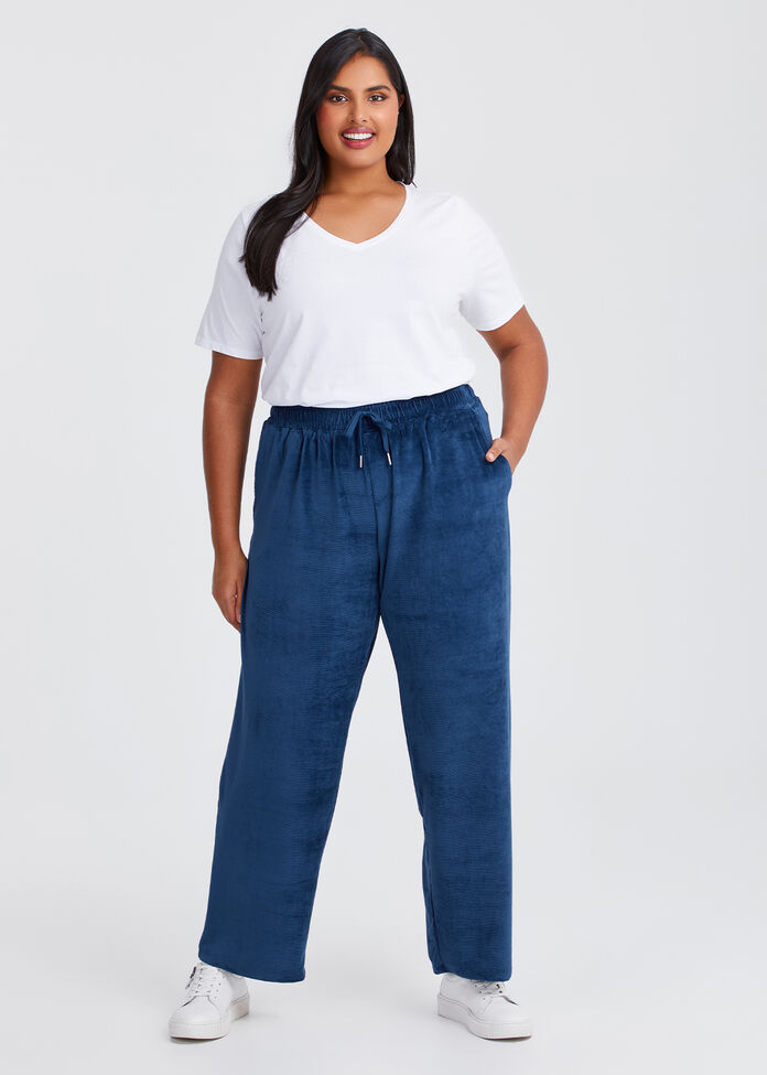 Velour Straight Leg Pant, , hi-res