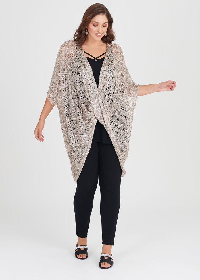 Sunset Twist Front Poncho, , hi-res