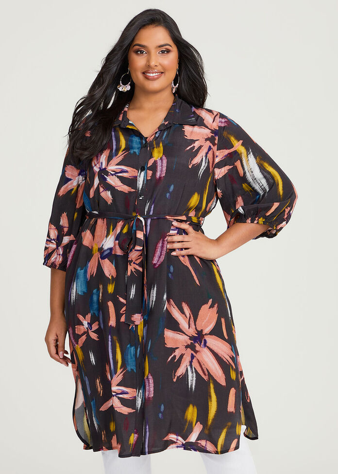Shop Plus Size Natural Nadia Floral Shirt in Multi | Sizes 12-30 ...