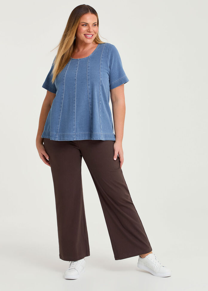 Cotton Swing Seam Detail Top, , hi-res