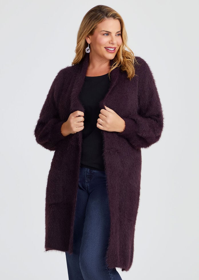 Fluffy Knit Cosy Cardigan, , hi-res