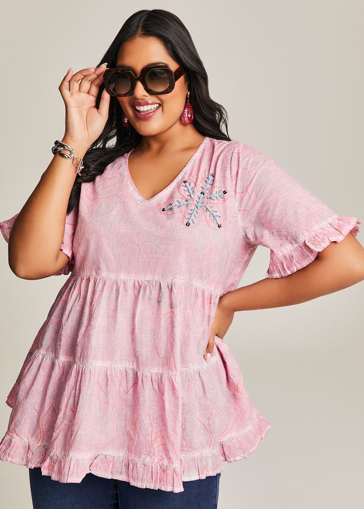 Cotton boho tops on sale