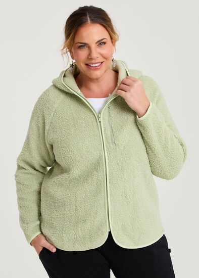 Plus Size Teddy Hooded Jacket