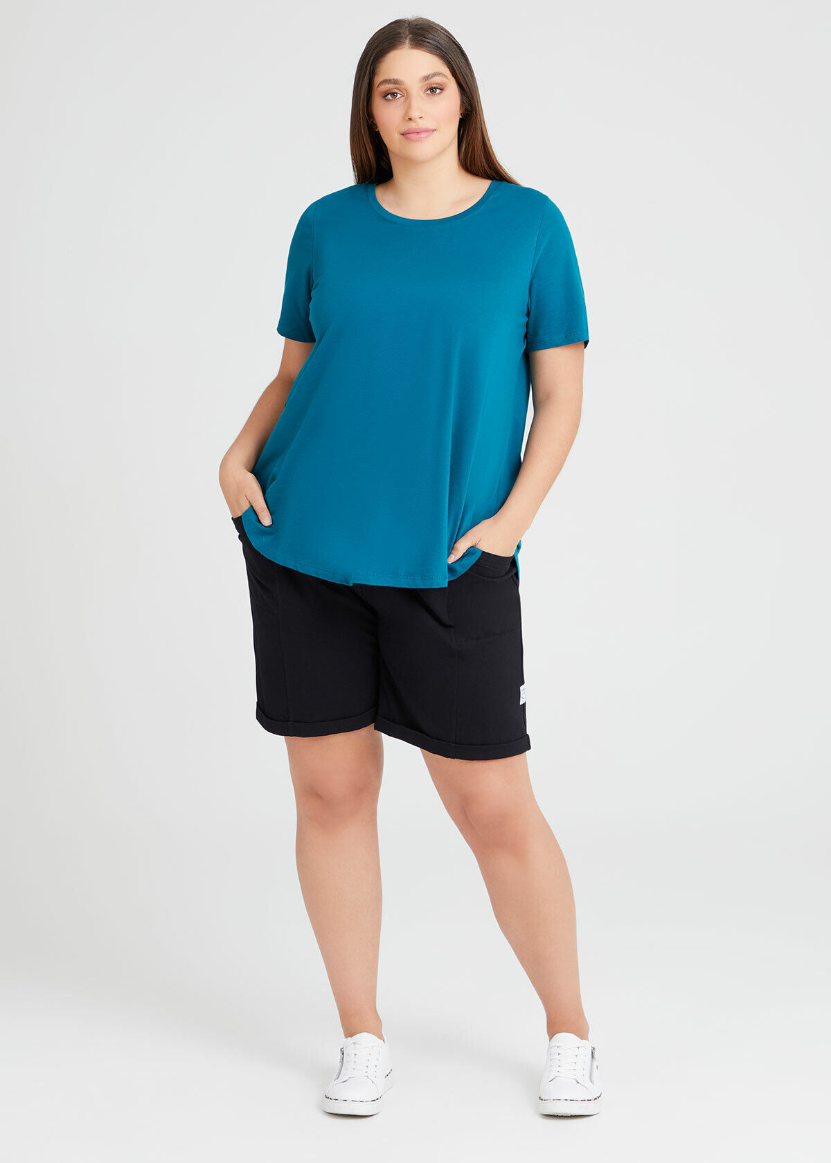 Shop Plus Size Organic Sweat Short in Black Sizes 12 30 Taking